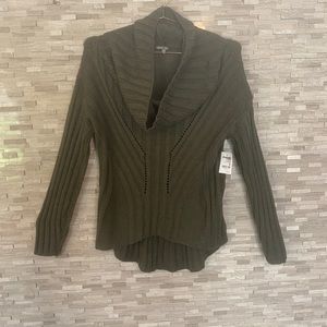 Olive green cowl neck sweater